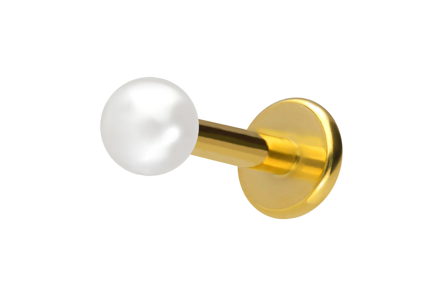 Titan Labret Piercing mit Innengewinde SYNTHETISCHE PERLE